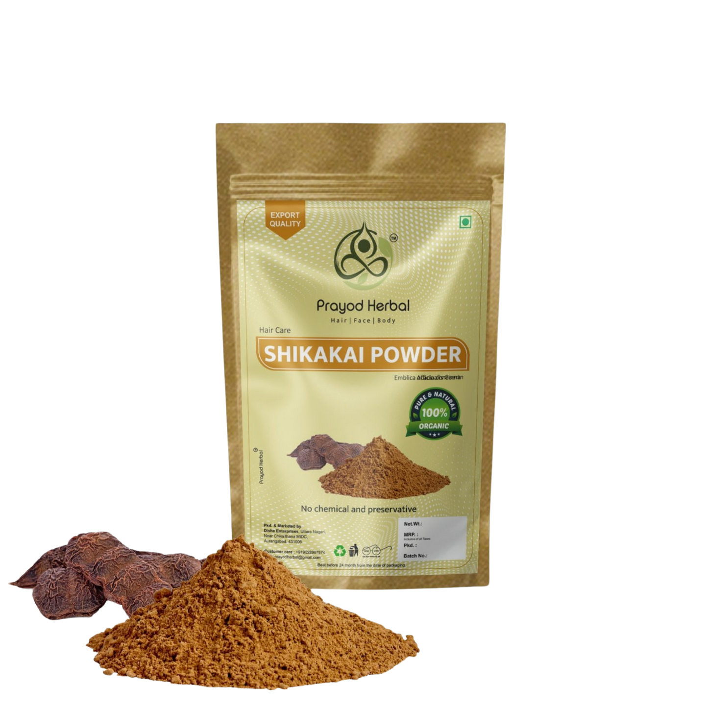 Prayod Herbal Shikakai Powder, 100% Organic Hair Care, Chemical and Preservative Free
