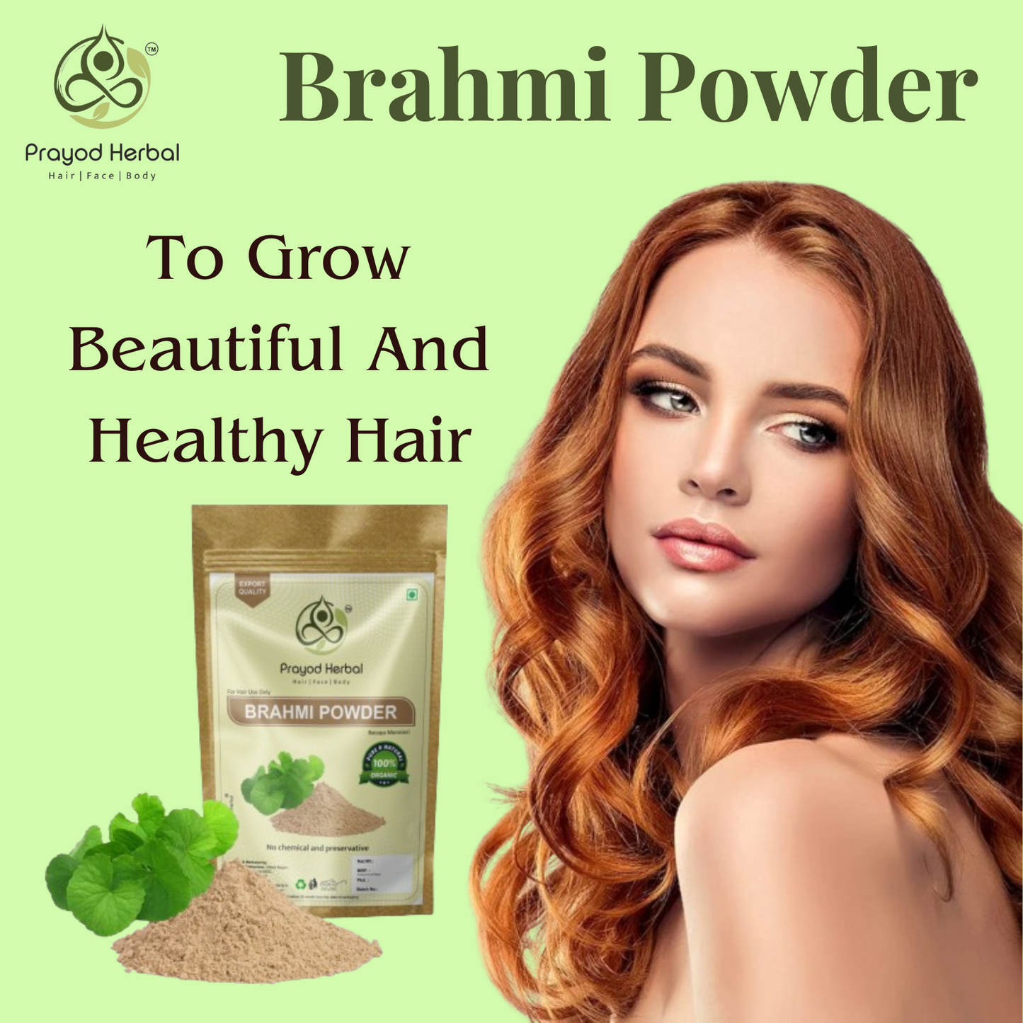 Prayod Herbal Brahmi Powder, 100% Organic Bacopa Monnieri for Hair, 200g