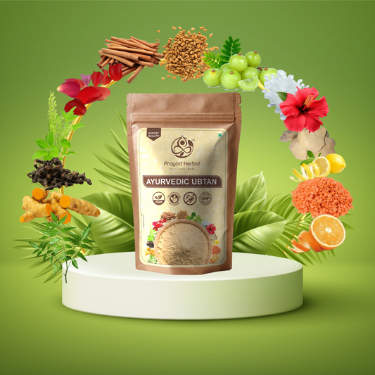 Prayod Herbal Ayurvedic Ubtan Face Pack with Sandalwood, Rose Petals, Multani Mitti, 14 Natural Ingredients