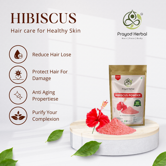 Prayod Herbal Hibiscus Powder for Hair Care, 100% Organic, Chemical-Free, 200g