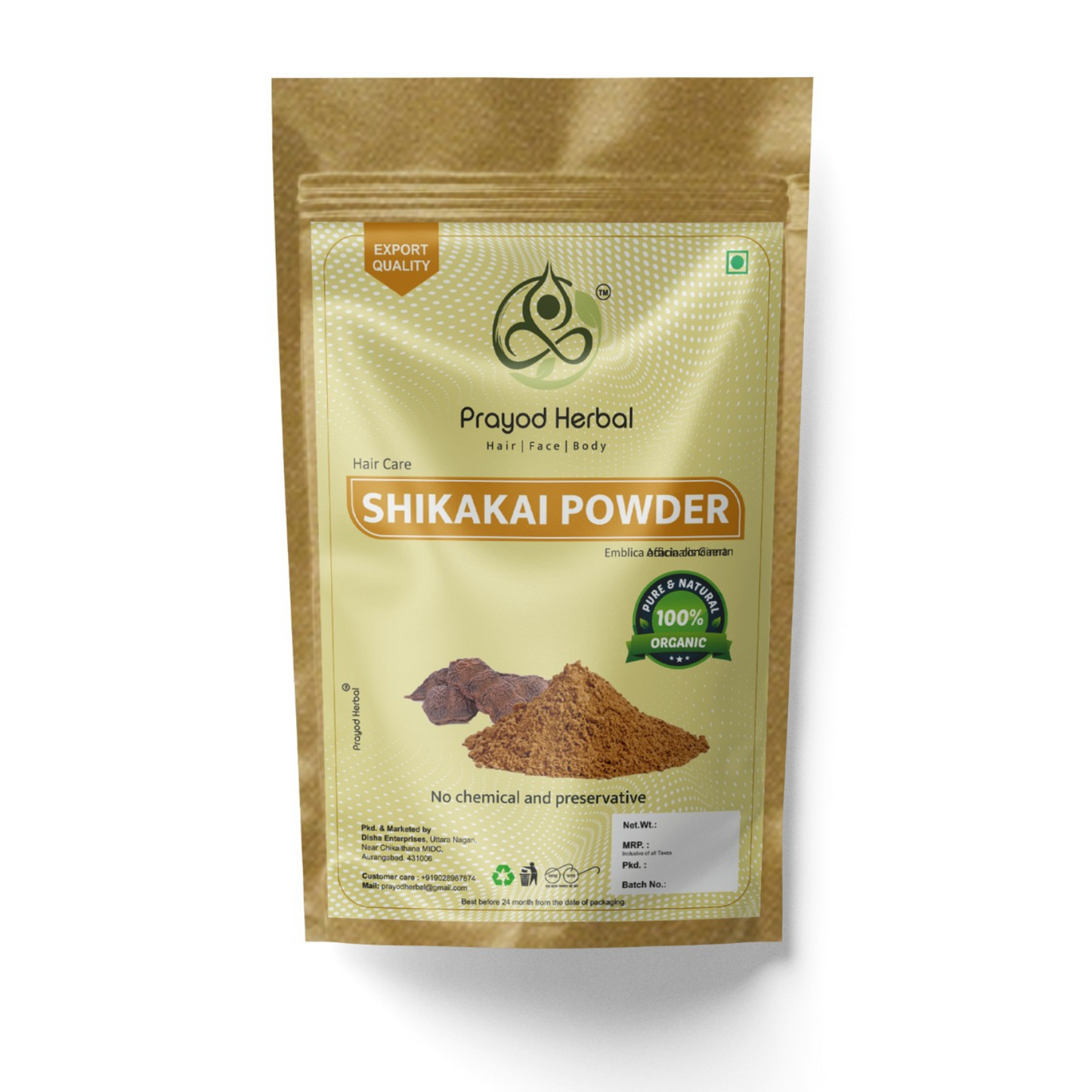 Prayod Herbal Shikakai Powder, 100% Organic Hair Care, Chemical and Preservative Free